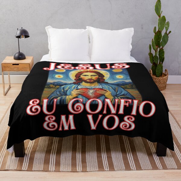 Item preview, Jesus eu confio en Vos in cute  van gogh style christian portuguese gifts designed and sold by thankful-loco.