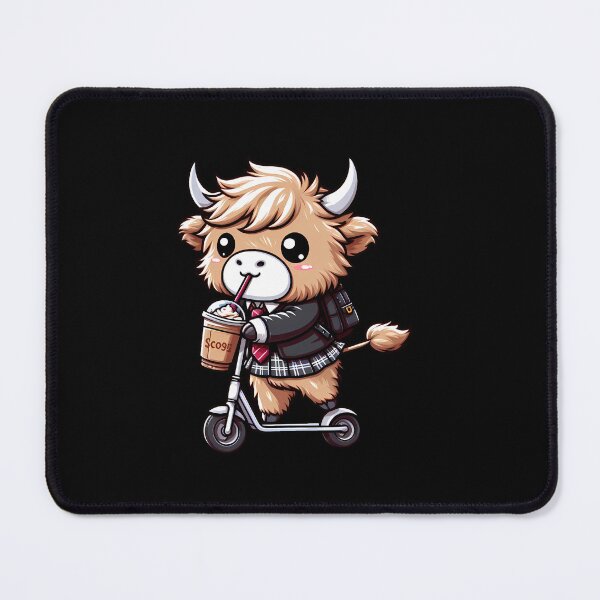 Item preview, Fluffy Baby Highland Cow Ride Electric Scooter designed and sold by Funny Vintage Stickers And T-Shirts.