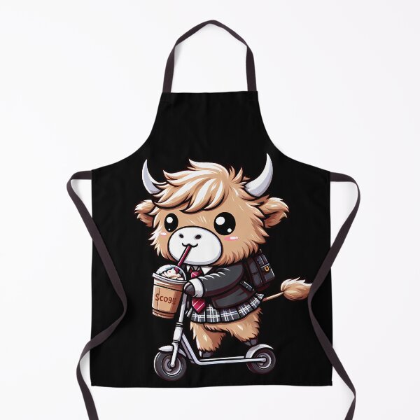 Item preview, Fluffy Baby Highland Cow Ride Electric Scooter designed and sold by Funny Vintage Stickers And T-Shirts.