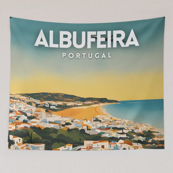 Item preview, Albufeira Minimal Travel Poster designed and sold by ZionPosteria.