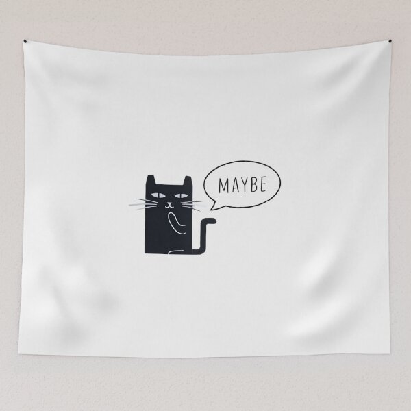 Item preview, Maybe, FunnyFits70, Humor, Funny, Meme, cat attitude, trendy cat, funny cat, cool cat, cute cat, sarcastic cat, feline fashion, cat meme, attitude, indecisive, cat lover, funny pet, humorous,   designed and sold by FunnyFits70.