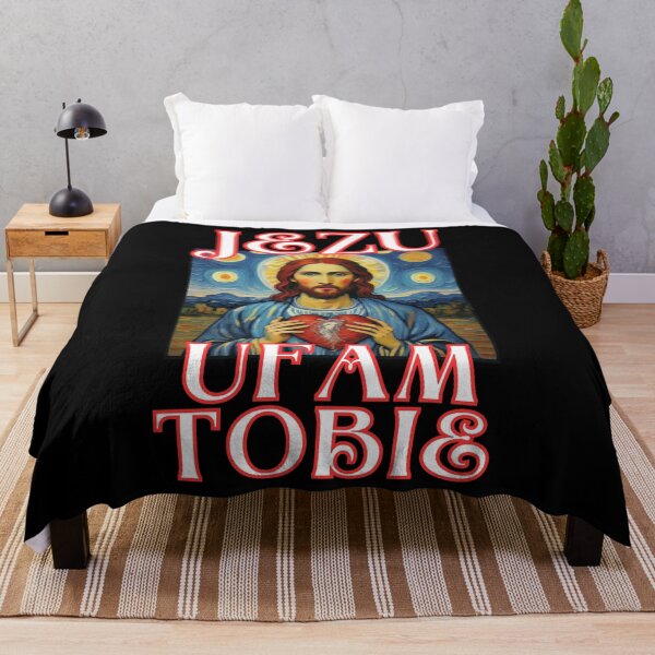 Item preview, Jezu ufam Tobie in romantic cute  van gogh style christian polish gifts designed and sold by thankful-loco.