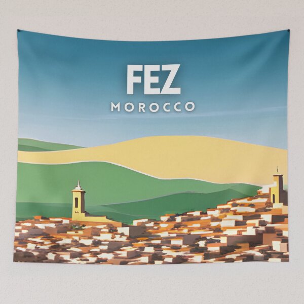 Item preview, Fez Morocco Retro Travel Poster designed and sold by ZionPosteria.