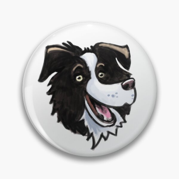 Aperçu de l'œuvre Visage de dessin animé d'un Border Collie Sticker créée et vendue par CreateForDogs.