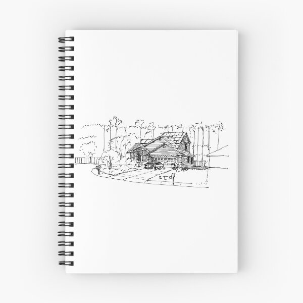 Item preview, House hand drawing architecture black and white monochrome architectural drawing designed and sold by junyangcaidraw.