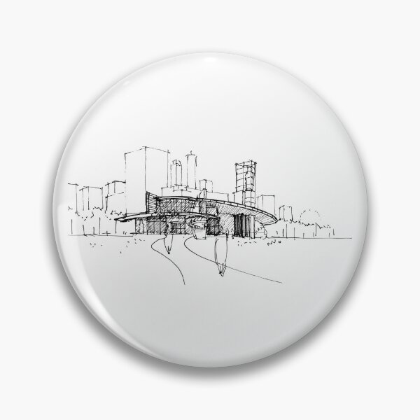 Item preview, Contemporary architecture hand drawing architecture black and white monochrome architectural drawing designed and sold by junyangcaidraw.