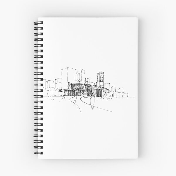 Item preview, Contemporary architecture hand drawing architecture black and white monochrome architectural drawing designed and sold by junyangcaidraw.