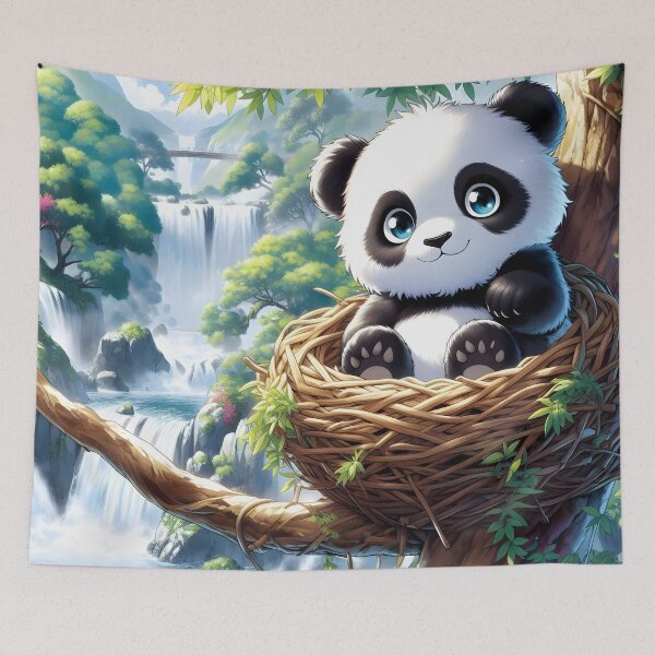 Item preview, Panda baby in a nest, anime/manga art designed and sold by Salimgor Hangaround Music.