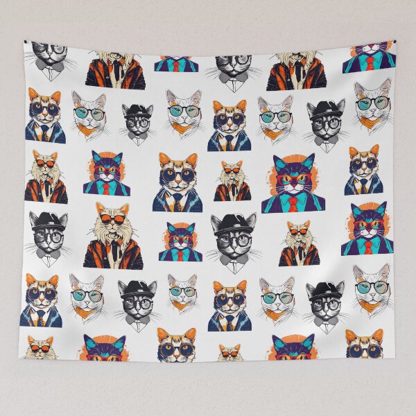 Item preview, Cool Cat Chronicles Pattern 2 designed and sold by Tom-Johnson.