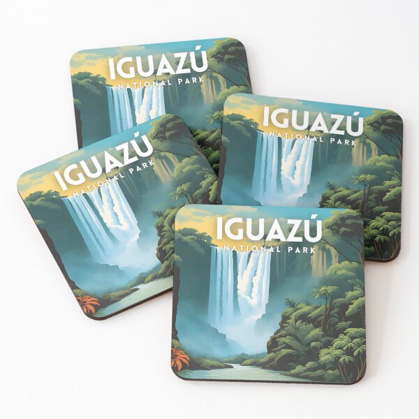 Item preview, Iguazu Falls Vintage Travel Art Poster designed and sold by ZionPosteria.