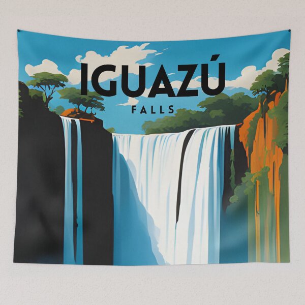 Item preview, Iguazu Falls Vintage Travel Poster designed and sold by ZionPosteria.