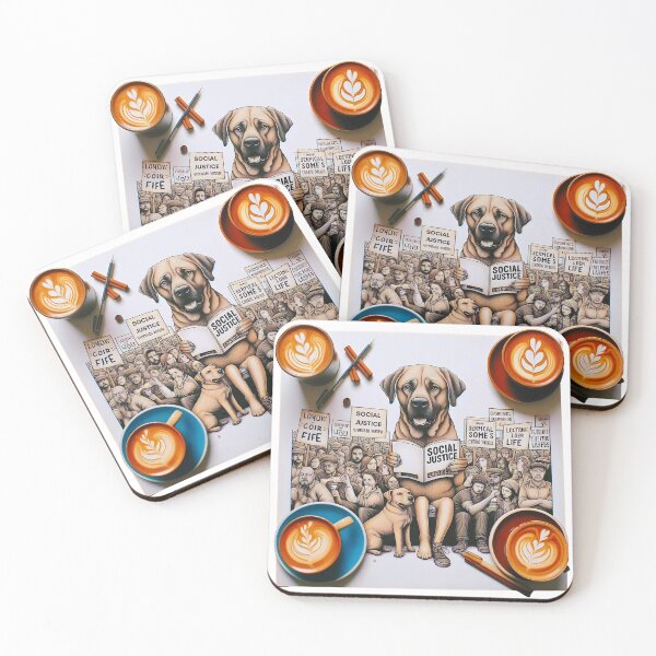 Item preview, Coffee Dogs and Social Justice | Surreal Digital Art designed and sold by Chic-Fun.