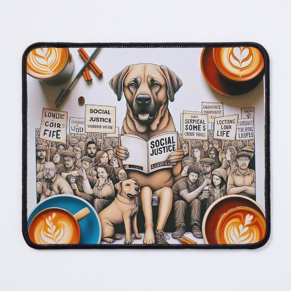 Item preview, Coffee Dogs and Social Justice | Surreal Digital Art designed and sold by Chic-Fun.