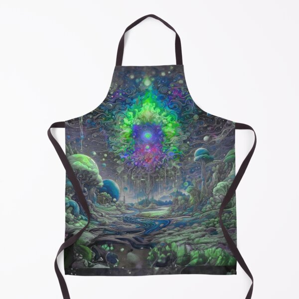 Item preview, Psychedelic Surrealism Fantasy Landscape tie dye sky designed and sold by AuroraXGreen.