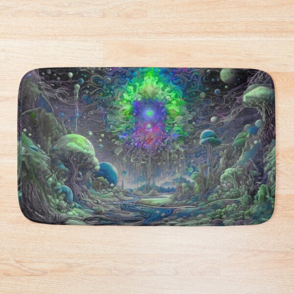 Item preview, Psychedelic Surrealism Fantasy Landscape tie dye sky designed and sold by AuroraXGreen.