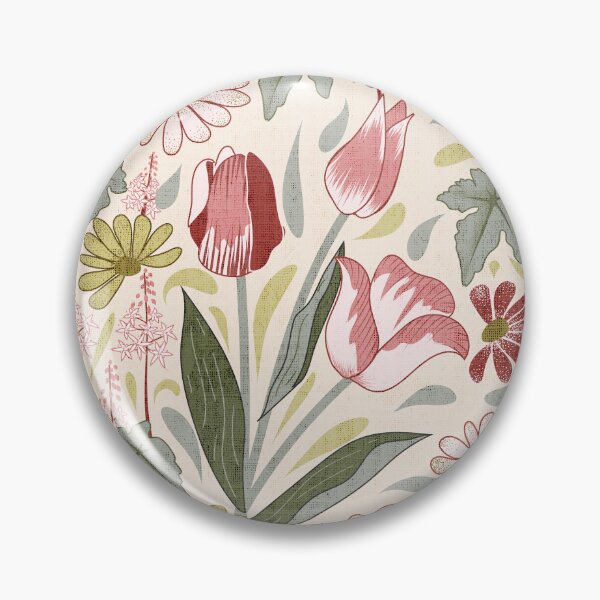 Item preview, Garden Dreams- Tulips Daisy Foamflower Botanical- Linen designed and sold by winkeltriple.