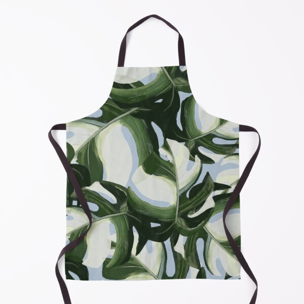 Item preview, Monstera Albo Leaves Pattern with light blue background designed and sold by patterncrow.