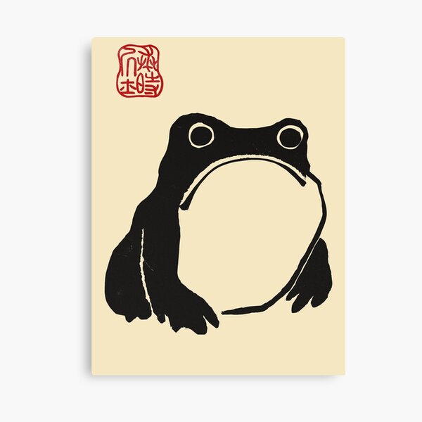 Item preview, Matsumoto Hoji woodblock print Grumpy frog toad  designed and sold by Hiraeth Atelier.