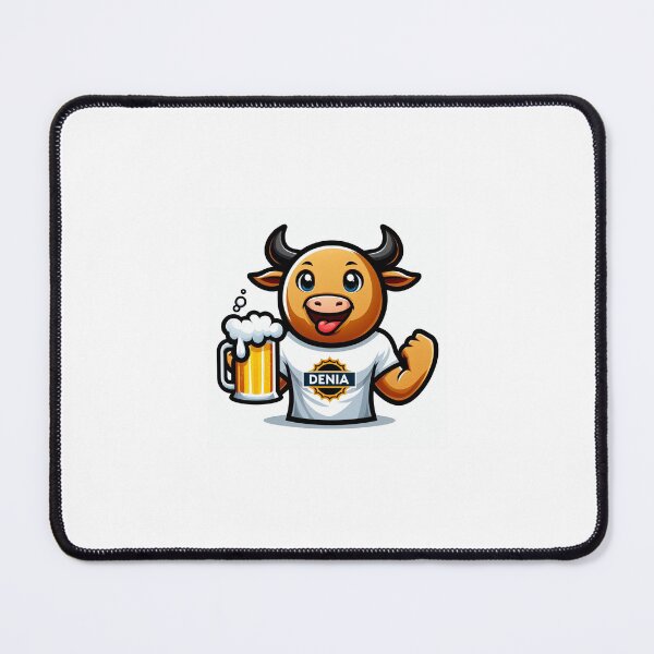 Item preview, DENIA BULL WITH T-SHIRT AND BEER designed and sold by LadOlive.