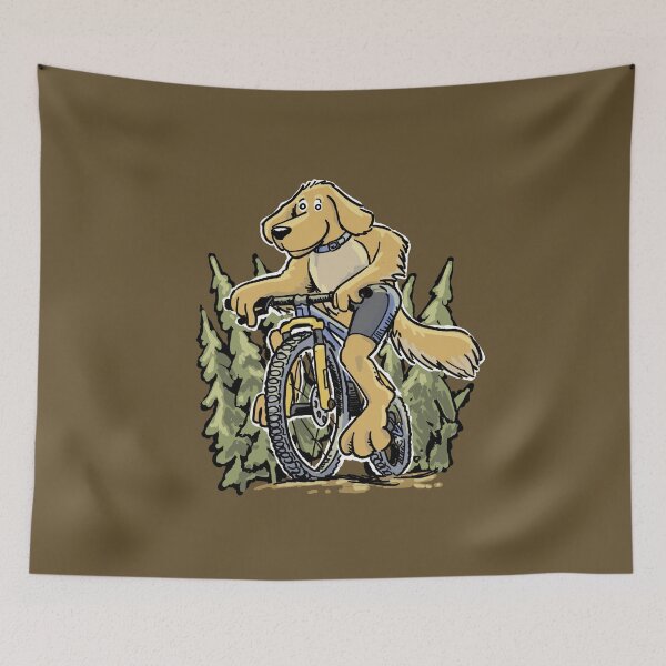 Item preview, A Golden Retriever riding a Mountain Bike designed and sold by CreateForDogs.