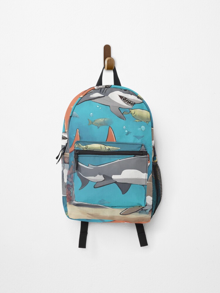 Thumbnail 1 of 3, Backpack, Sharks pattern 2 designed and sold by profiler221b.