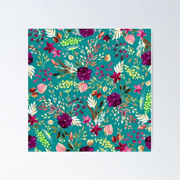 Item preview, Wild Grasses, Turquoise background designed and sold by Alex  Blud.