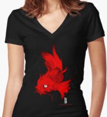 Koi | red Women's Fitted V-Neck T-Shirt