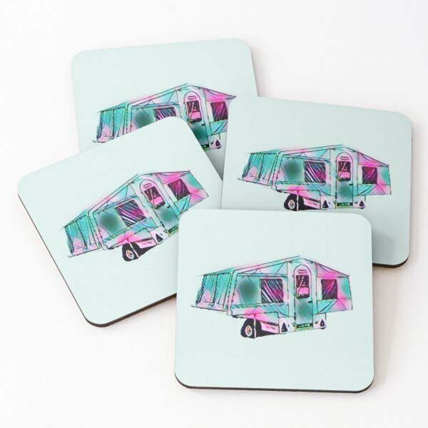 Item preview, Green and Pink Trailer Tent designed and sold by BeccaAelishe.
