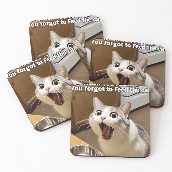 Item preview, Cat Screaming Meme - When You Realize You Forgot to Feed the Cat designed and sold by CatmemesArt.