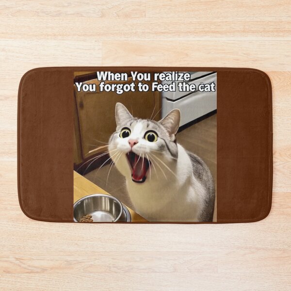 Item preview, Cat Screaming Meme - When You Realize You Forgot to Feed the Cat designed and sold by CatmemesArt.