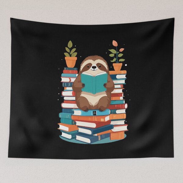 Item preview, Funny Book Lover Sloth Cute Reading Design designed and sold by LuminOrb.