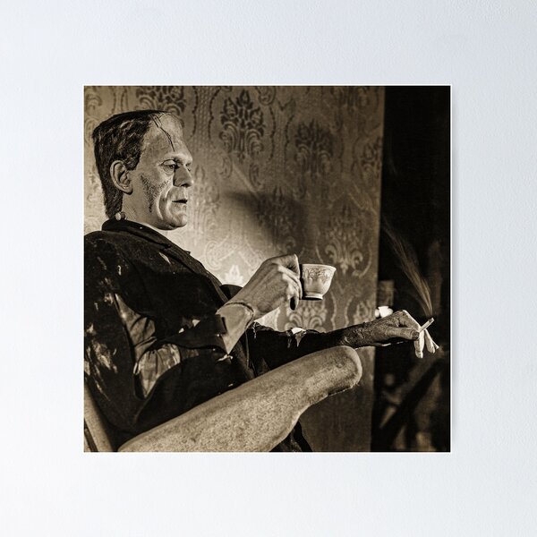 Artikelvorschau, Fankensteins Monster-Kaffeepause. Boris Karloff trinkt Kaffee. entworfen und verkauft von el-padre.