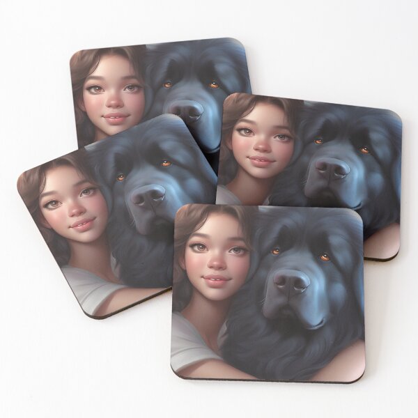 Item preview, Pretty Girl with Newfoundland Dog designed and sold by Annabelly321.