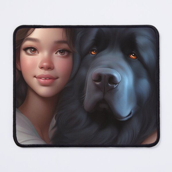 Item preview, Pretty Girl with Newfoundland Dog designed and sold by Annabelly321.