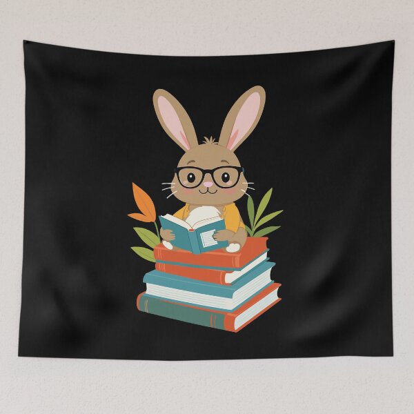 Item preview, Reading Bunny Enthusiastic Book Lover Bunny designed and sold by LuminOrb.