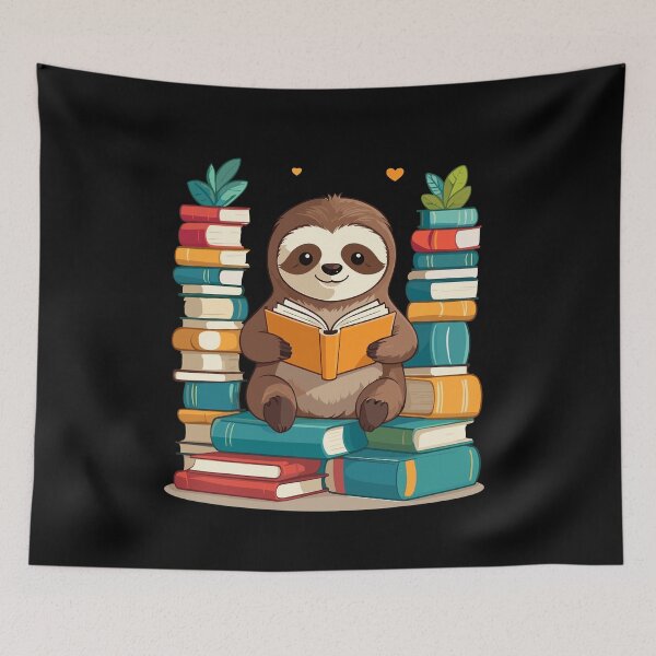 Item preview, Funny Book Lover Sloth Reading Bookworm Cute designed and sold by LuminOrb.