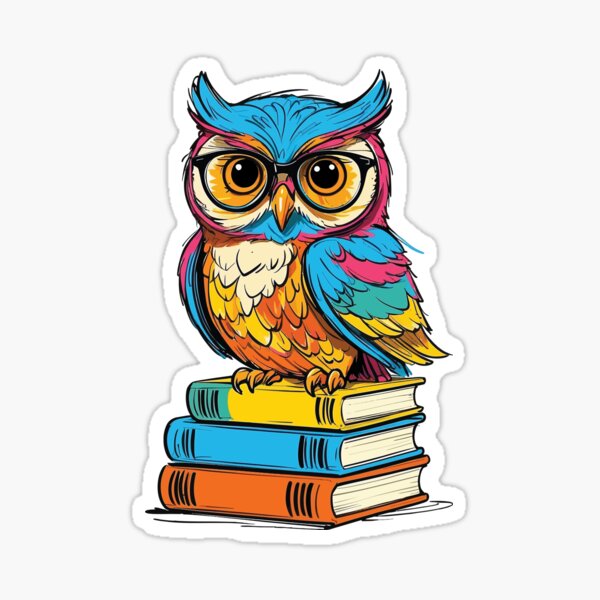 Artikel-Vorschau von Bücher Eule Eulen Liebhaber Süße Buch Illustration, designt und verkauft von LuminOrb.