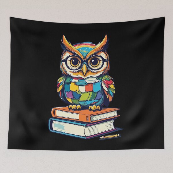 Item preview, Cute Book Owl Reading Fun Illustration designed and sold by LuminOrb.