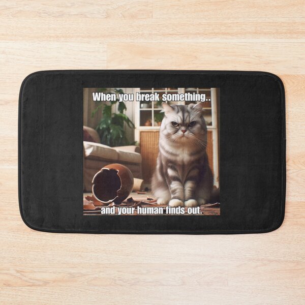 Item preview, Grumpy Cat Meme - When You Break Something designed and sold by CatmemesArt.