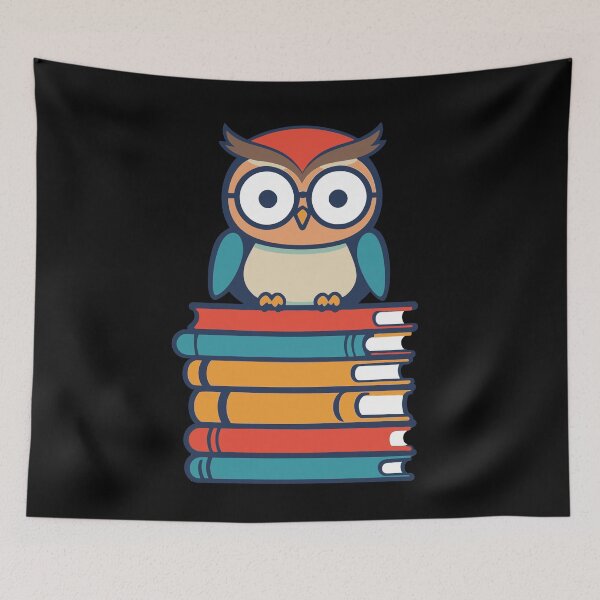 Item preview, Cute Owl Illustration for Book Lovers Eule designed and sold by LuminOrb.