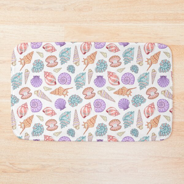 Item preview, Seamless Colorful Pastel Seashell Pattern on White Background designed and sold by Alex Jade.