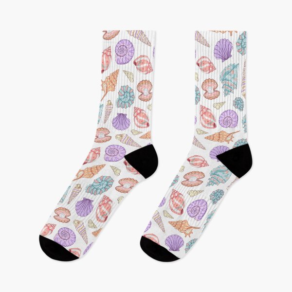 Item preview, Seamless Colorful Pastel Seashell Pattern on White Background designed and sold by Alex Jade.