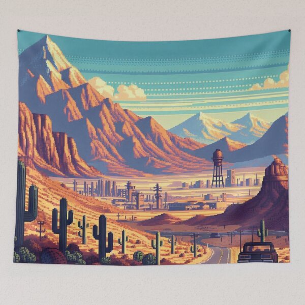 Item preview, Fallout Isolated Dessert Roads Pixel Artwork designed and sold by Clearo-Carter.