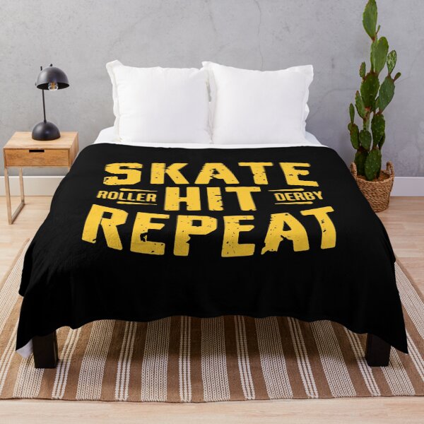 Item preview, Skate Hit Repeat funny Roller Derby jammer flat track quad skates roller rink bout designed and sold by w1ckerman.