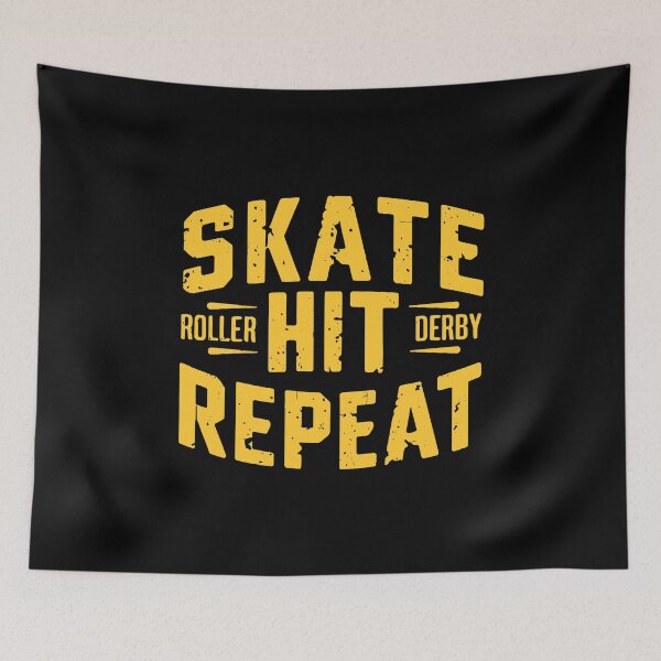 Item preview, Skate Hit Repeat funny Roller Derby jammer flat track quad skates roller rink bout designed and sold by w1ckerman.