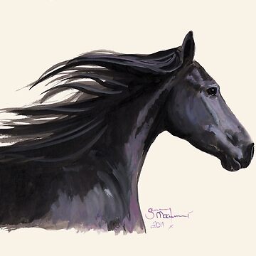 Aperçu de l'œuvre Cheval frison noir 'BREEZE' par Shirley MacArthur de Shirley MacArthur Limited