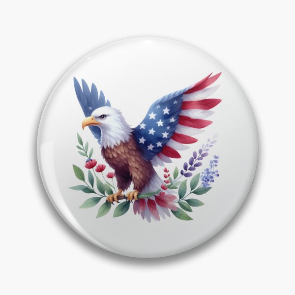 Item preview, 4th July watercolor eagle with american flag gift designed and sold by BlushRoses7.
