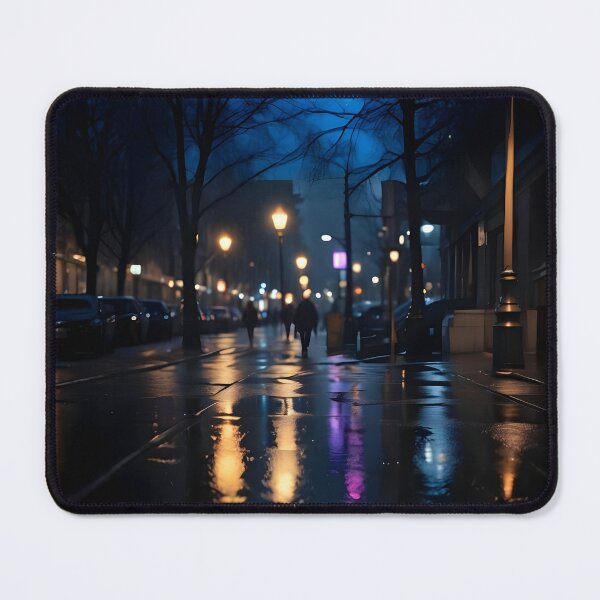 Item preview, road reflection after raining street light empty road view low angle shot designed and sold by JaiStudio.