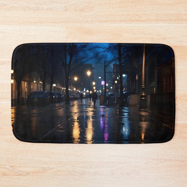 Item preview, road reflection after raining street light empty road view low angle shot designed and sold by JaiStudio.