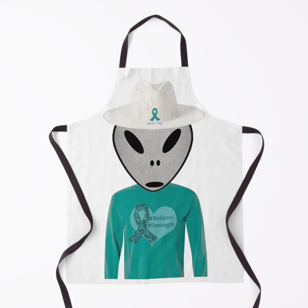 Item preview, Alien supporting Ovarian Cancer Awareness Month designed and sold by Intriguing Eclectives by Janelle K.
